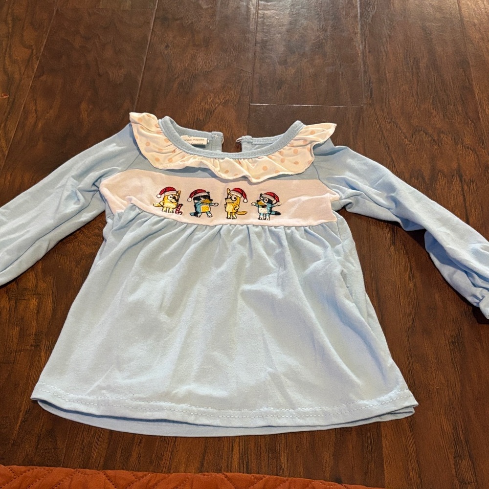 Charming Light Blue Kids Long Sleeve Top with the Heeler Family